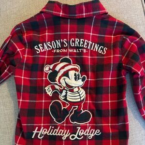Mickeys Holiday Flannel Button Down